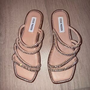 Steve Madden Nude Rhinestone Sandals